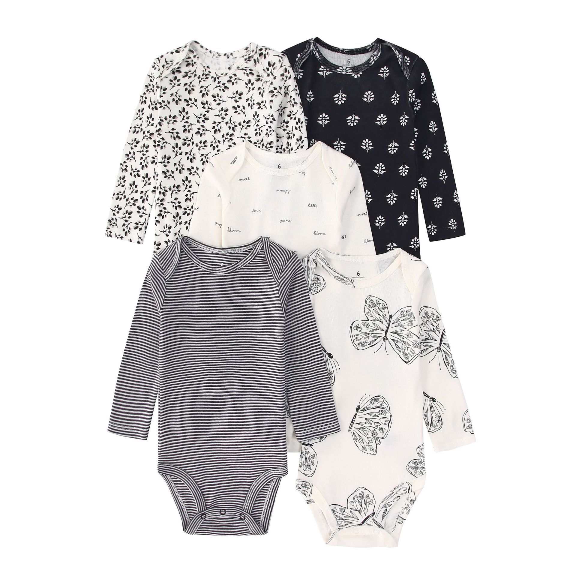 Baby Clothing Deals - 5PCS Newborn Infant Baby Bodysuits Long