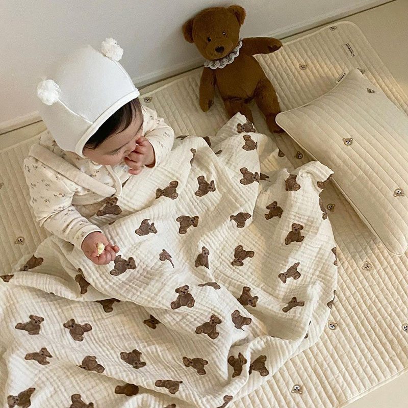 Bear Print Baby Blankets Newbo - Muslin Swaddle Wrap review and price
