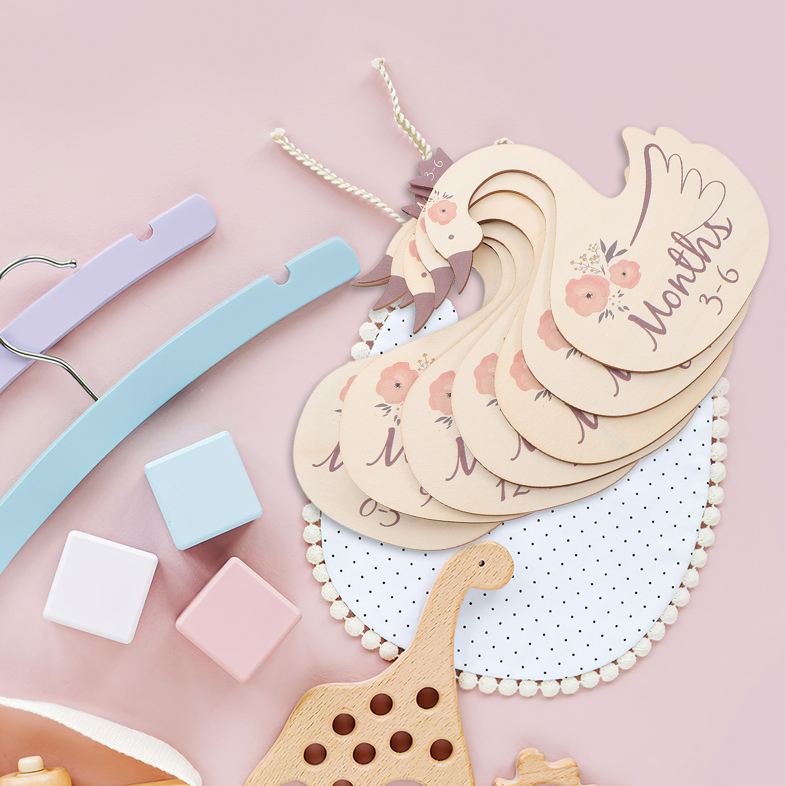 7Pcs Swan-Shaped Wooden Closet - Baby Clothing Hanger Dividers review and price
