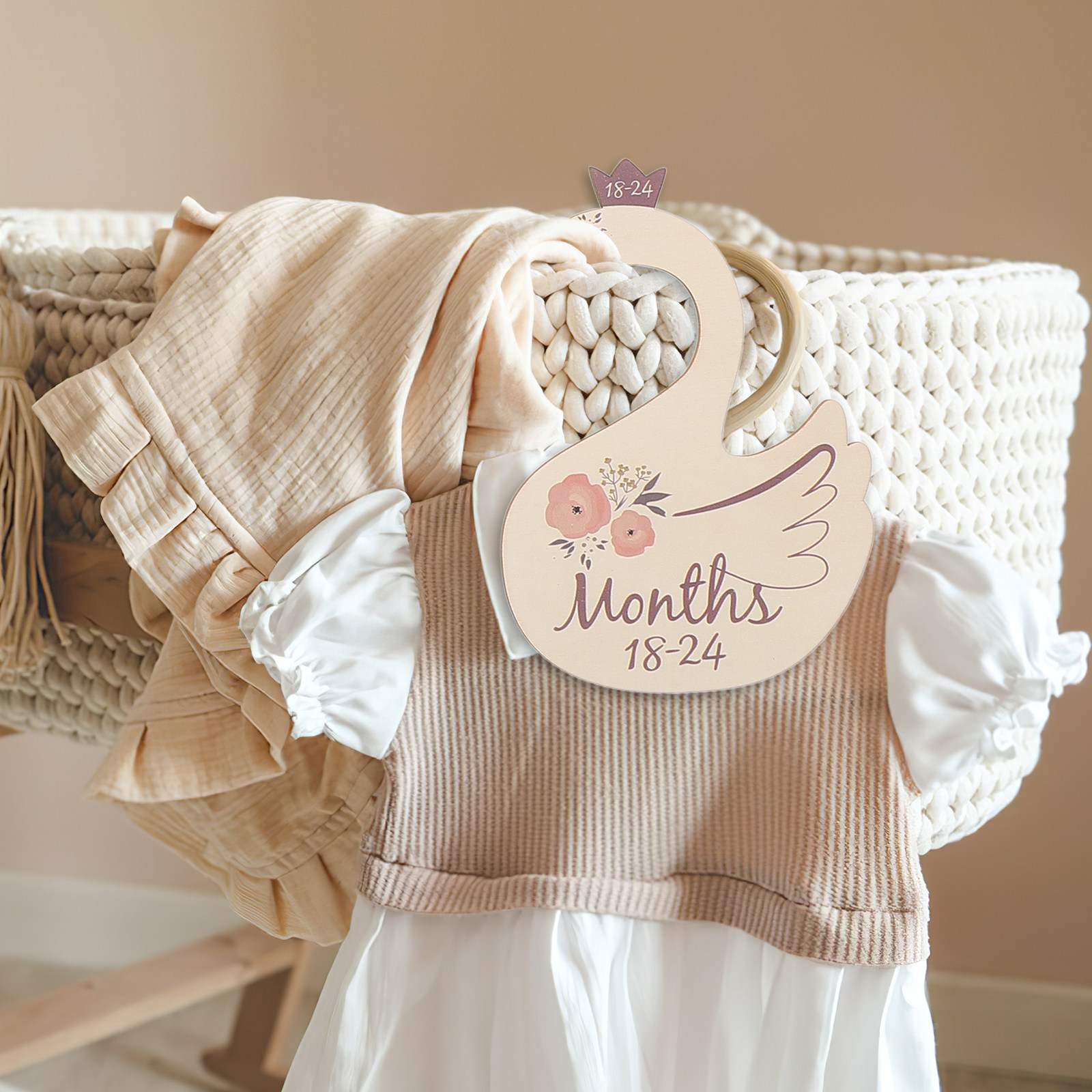 7Pcs Swan-Shaped Wooden Closet - Baby Clothing Hanger Dividers review and price